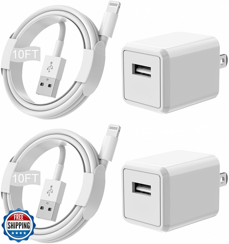 iPhone Charger [MFi Certified] Long 2 Pack 10FT Lightning Cable Cube iPhone C