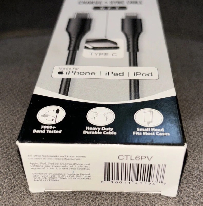 Lightning To USB-C Charge&Sync Cable 6FT For iPhone iPad&iPod 📲{MFi-Certified} gallery