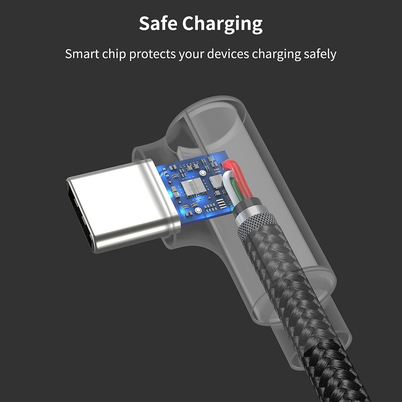 1Ft Right Angle USB C Cable Fast Charging, 3 Pack 90 Degree USB a to USB Type C gallery