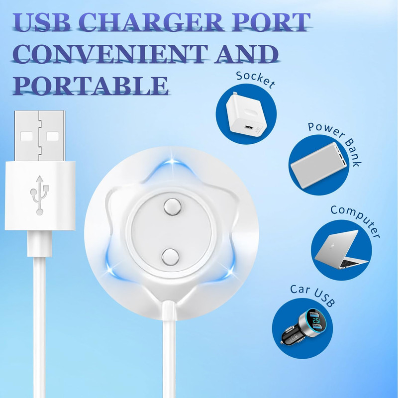 Magnetic Rose Charger USB Cable, 2 Prong Magnetic USB Cable, 2.7Ft 12Mm Replace gallery