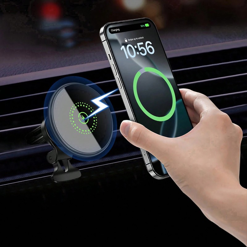 Magnetic Wireless Phone Holder Car Charger Car Mount With Fast Wireless Charging