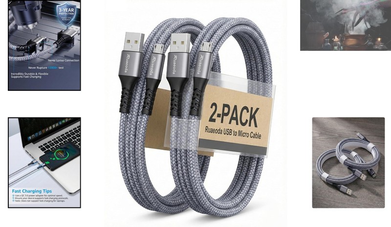 6ft Micro USB Cable 2-Pack - Durable Braided High-Speed Charger for All Devices gallery