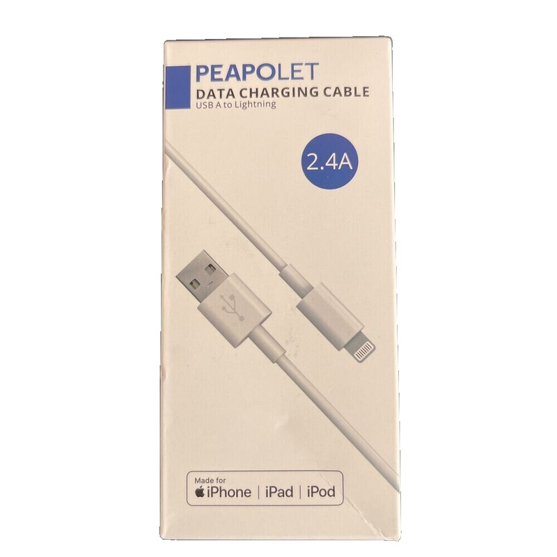 3 Pack PEAPOLET USB A to iPhone Made 4 APPLE iPhone, iPad, iPod 3 Feet