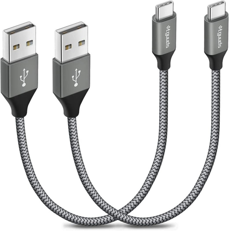 USB to USB C Cable 1ft, 2Pack Short USB A to Type C Charger Cord Fast Chargin…
