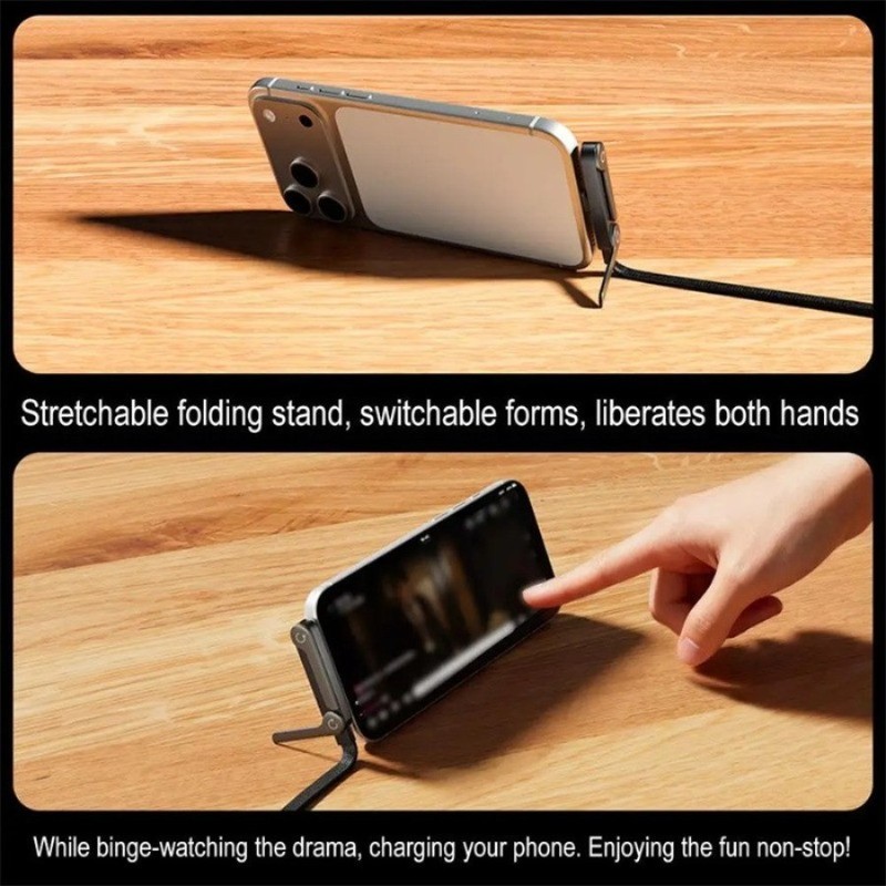 240W Fast Charging Foldable Bracket Data Cable with Built-in Holder Hot Sale gallery