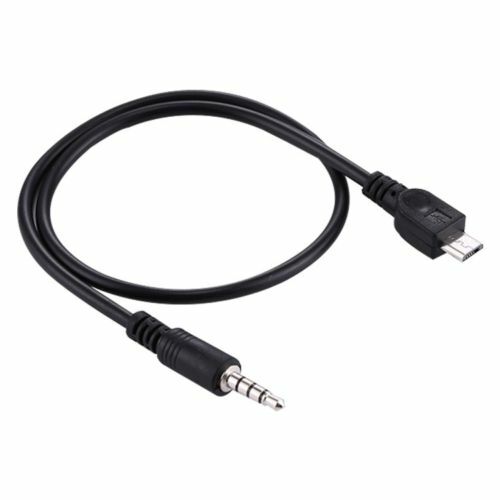 USB MICRO B 5 PIN TO 4-POLE 3.5mm MALE JACK AUDIO CAR AUX CONNECTOR CABLE LEAD