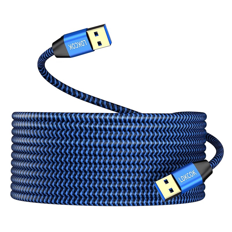 USB to USB Cable 20FT,Durable Braidedfor USB 3.0 to A to A Cable Data Transfe…