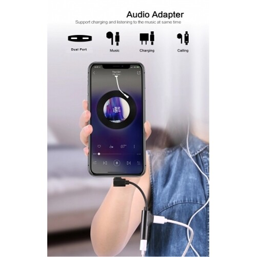 Headphone Adapter Earphone Jack Charger Port Splitter Mic for Smartphones gallery