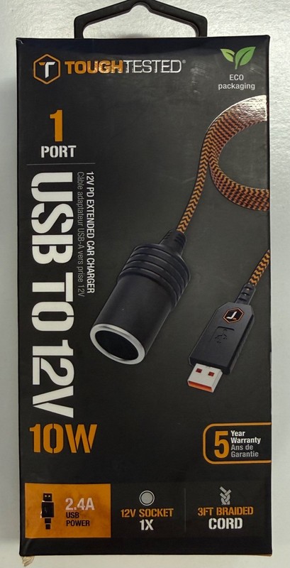 ToughTested “USB to 12V” 3ft Braided Cord (TT-12V-A01)(053)