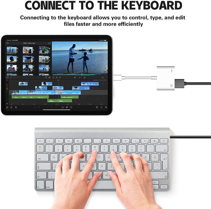 USB 3.0 to iPhone OTG Adapter Cable IOS16+ For All 8 pin iPad Air iPhone Camera gallery