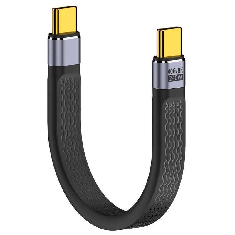 40Gbps USB C Extension Cable 240W Fast Charging Flat Slim Data Cable for Laptop