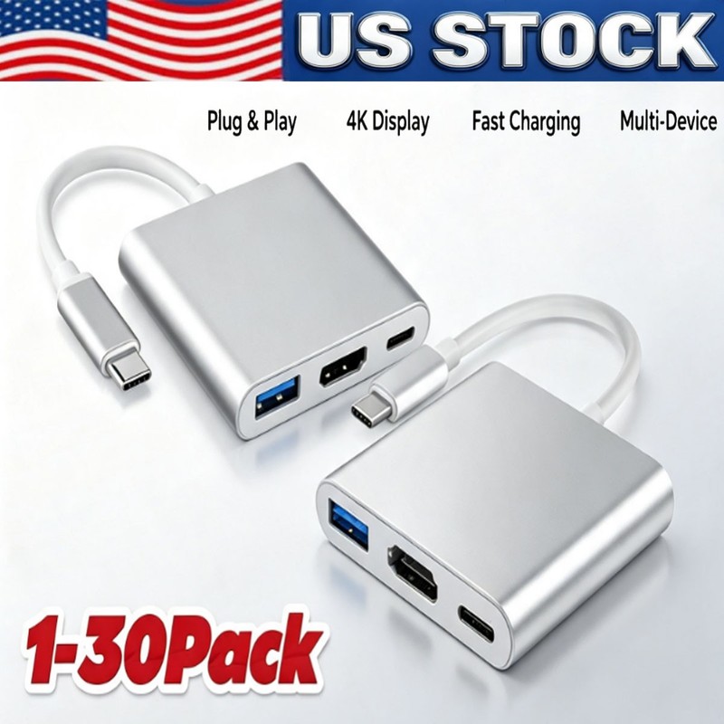 Type C HDMI Adapter Cable Converter Hub for Macbook Android Phone HDTV TV Lot
