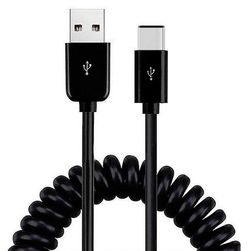 For Moto G/G Power/G Play/Edge/Plus/Stylus- USB Cable Coiled Type-C Charger