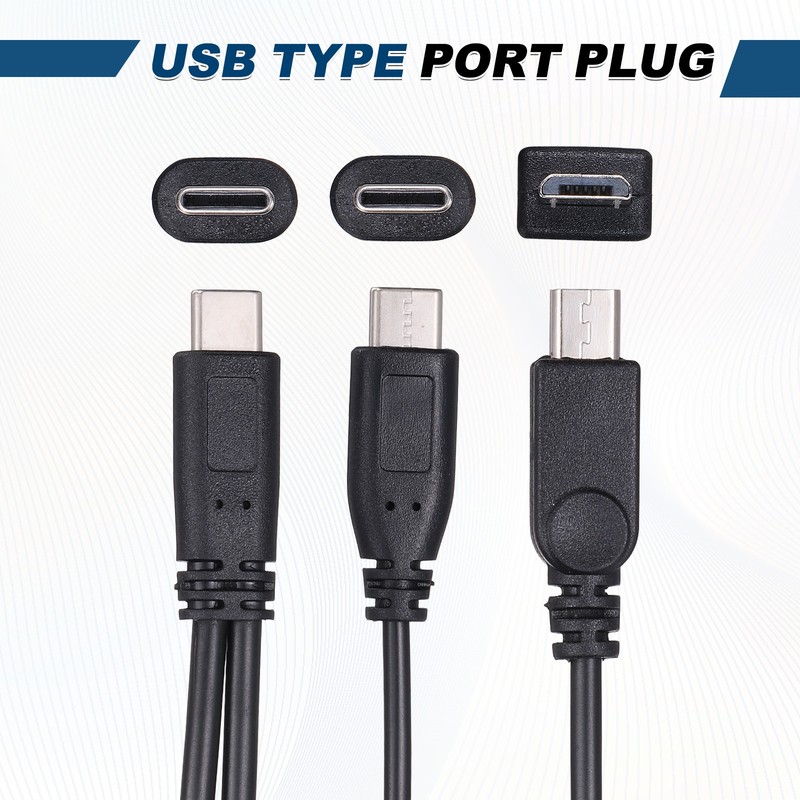 2Pcs Type C Male to Type C and Micro 5P Male 2 in 1 Splitter 11.8" gallery