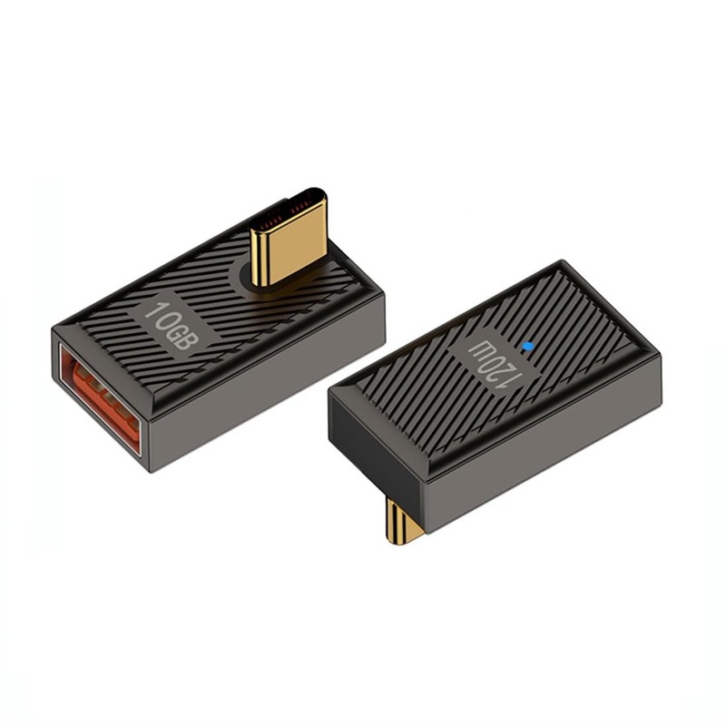 Type C Male To USB 3.0 A Female Charger Converter 10Gbps OTG Right Angle 2 PK gallery