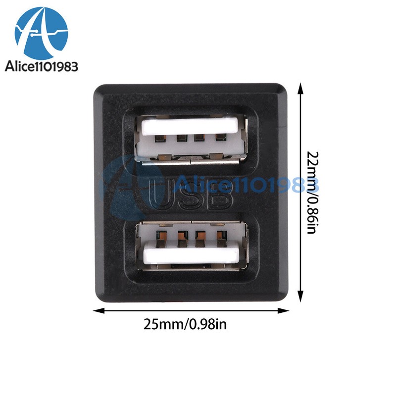 10x Dual USB Female Base USB-C Charging Socket Power Socket with Cable Connector gallery