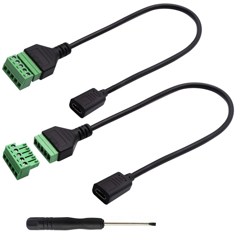 USB Screw Terminal Block Connector Cable 2.0 USB Female Plug to 5 Pin/Way Fem…