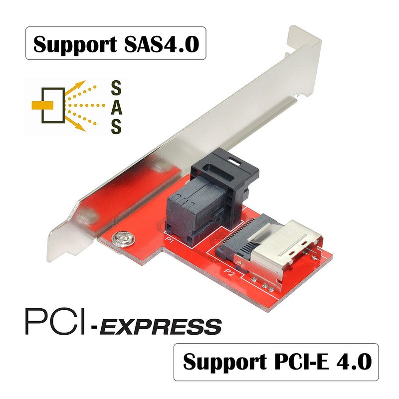 CABLECY SAS HD SFF-8643 PCBA Female Adapter PCI-Express 4.0 Mini SAS SFF-8087 gallery