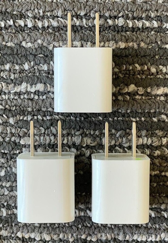 Original Apple 3 pack 5W USB Power Adapter Wall Charger for iPhone iPod – No Box