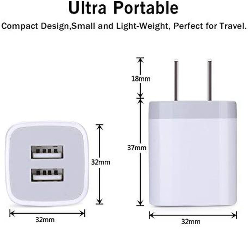 USB Block Charger Charger Brick for iPhone Charging Box 3 Pack Home Travel USB gallery