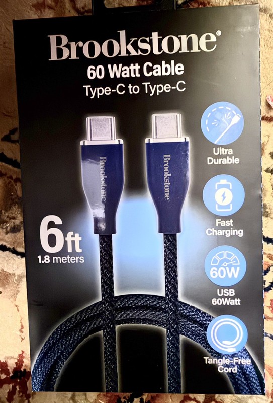 Brookstone USB-C Cable Bundle 6ft +10ft Fast Charging 60W Type-C NEW 2 pk bundle gallery