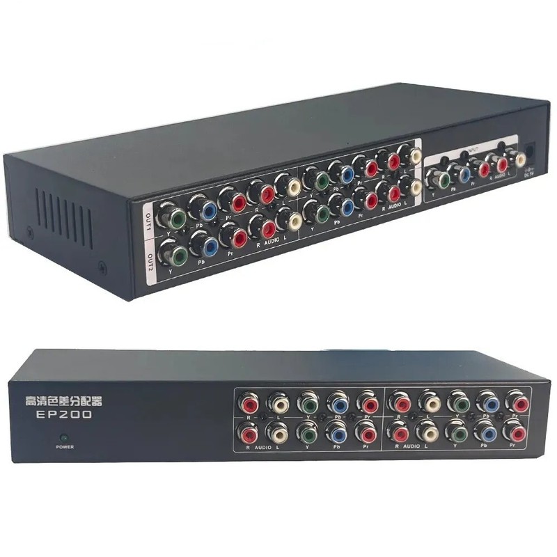 8Ports AV Splitter 1X8 RGB Ypbpr Component Splitter Video Distribution Amplifier