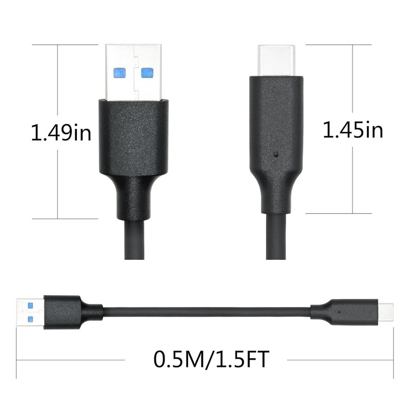 10Gbps USB C to USB A Cable 1.5FT - 60W Fast Charging & High-Speed Data Transfer gallery
