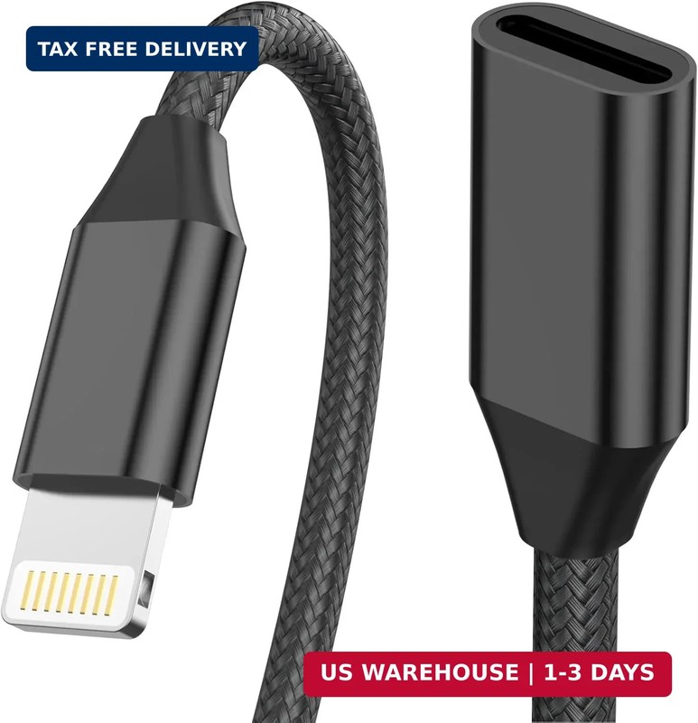 for iPhone Charger Extension Cord,[Apple MFi Certified] Nylon Braided Lightning