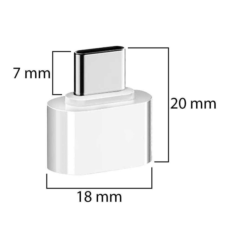 USB 3.0 FEMALE TO TYPE C MALE OTG ADAPTER FOR LAPTOP SMARTPHONE WHITE gallery