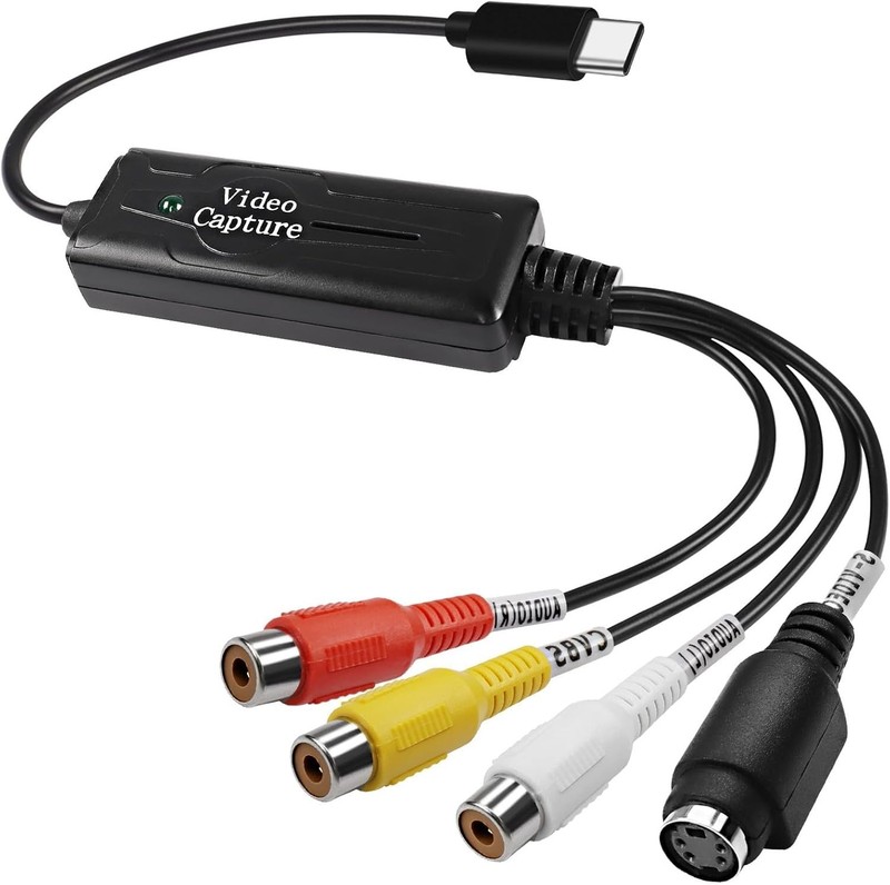 RCA AV to USB C Converter – 1 Channel AV NTSC PAL Video S Video/Composite to USB