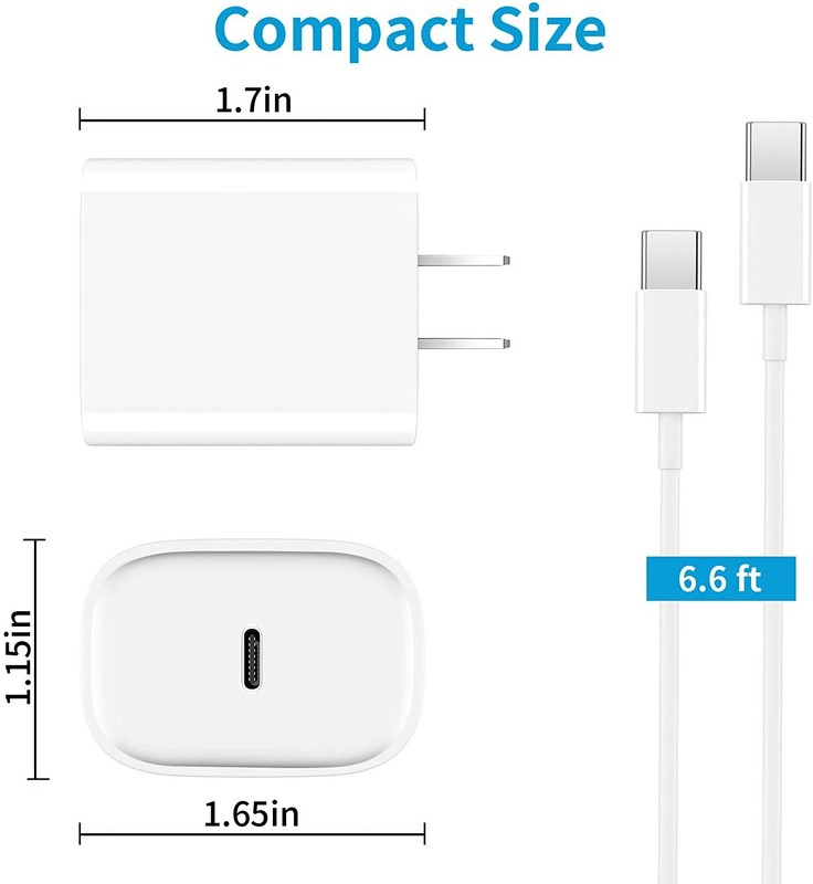 For iPhone 15 iPad Pro Air Android 20W USB C Fast Charger Power Adapter PD Cable gallery