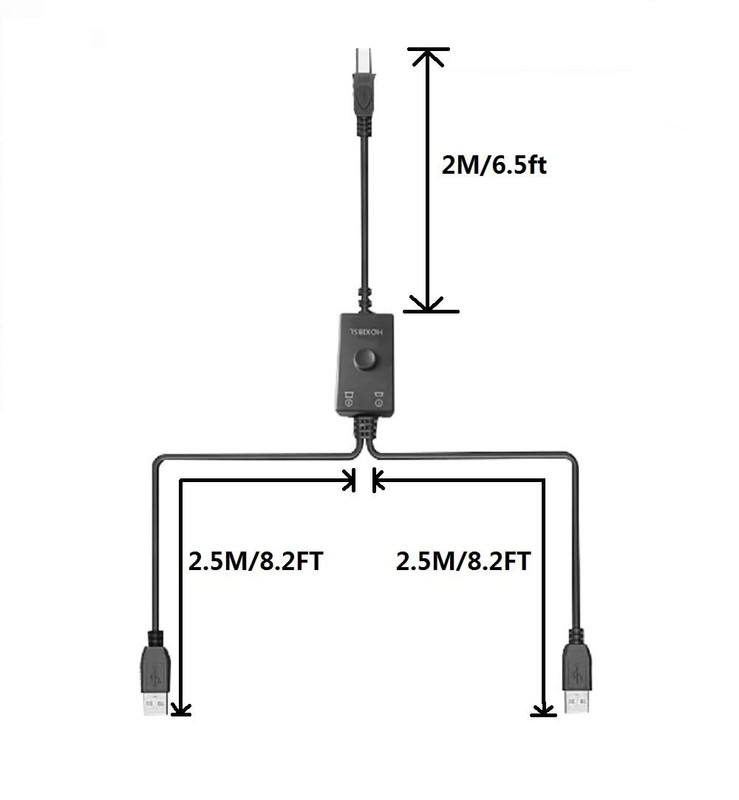 14.7FT Printer Cable Splitter 2 in 1 Out,Printers Cable with Toggle Switch fo... gallery