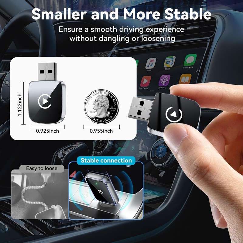 2026 Upgrade Wireless CarPlay Adapter for iPhone,2 in 1 for Apple Carplay and... gallery