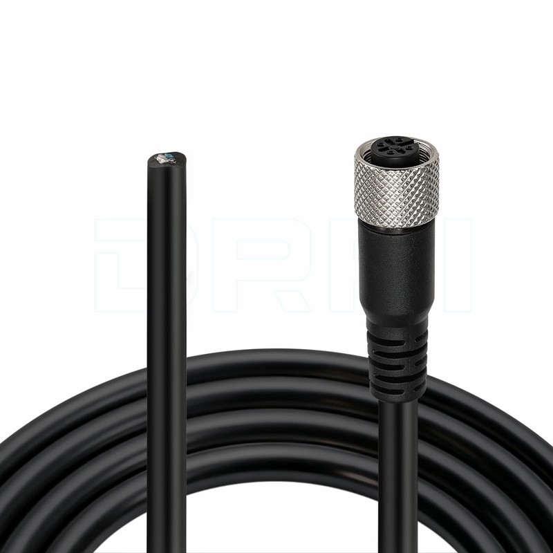 Industrial Sensor Cable M12 4Pin Female ACode Aviation Connector Open End