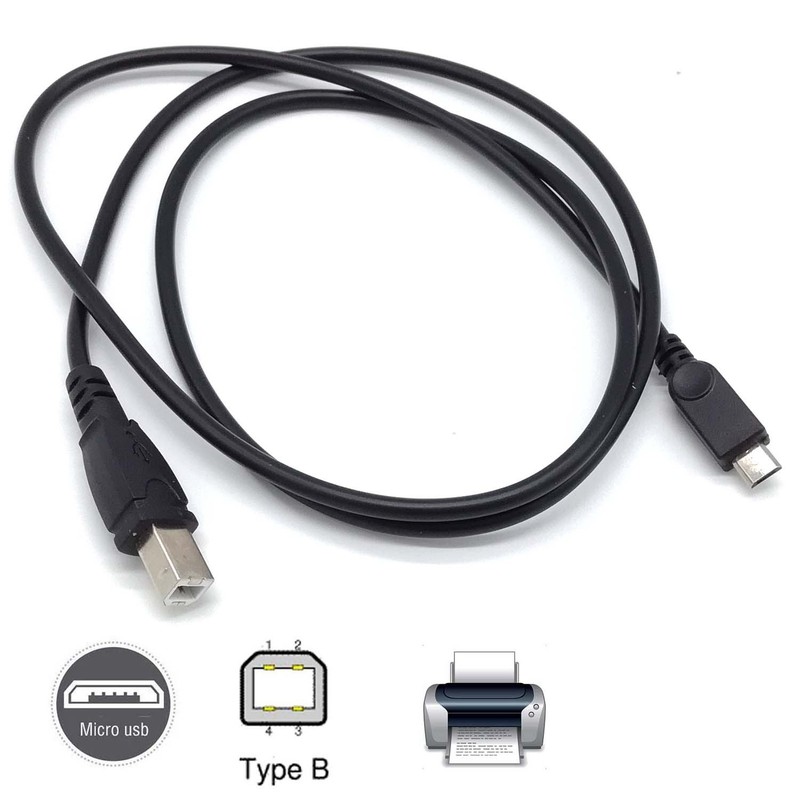 Micro Usb Male To USB 2.0 B Male OTG Cable Cord Phone Printer Electronic Organ