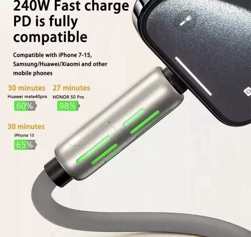 4 in 1 Multi-USB Charging Cable - MAX 240W Fast Charging/With USB A+ Type-C 6ft gallery