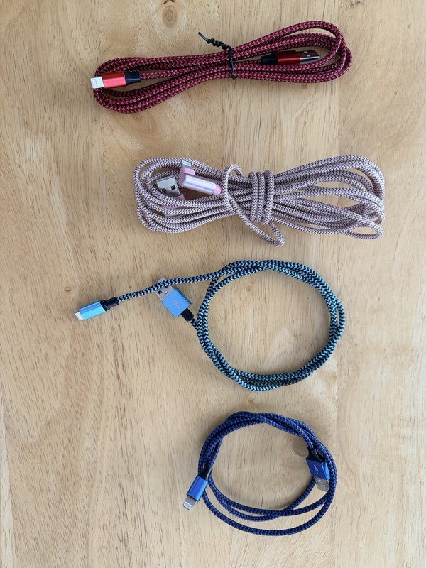 Charger Cables for Older iPhones Bundle Of (4) Four Various Length – Used