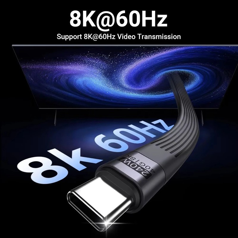 240W USB4 Type C to Type C Keychain Cable 40Gbps 8K Fast Charging Short Cord gallery