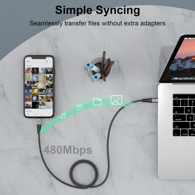 6FT Braided Fast Charger Cable 3A Fast Power Delivery Charging Syncing Cable gallery