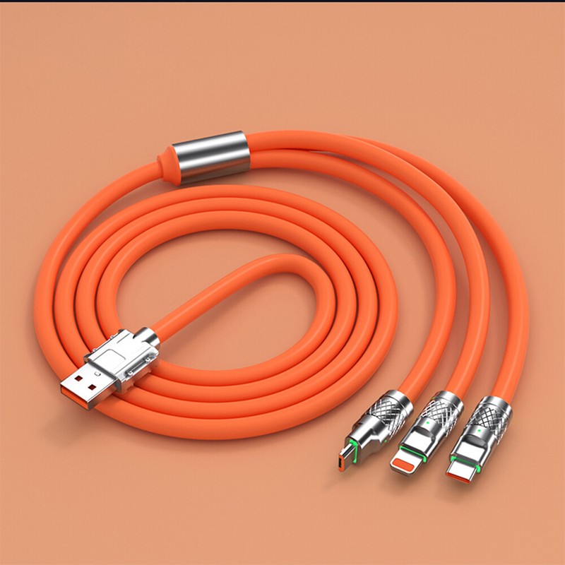 3in1 Fast Charging Cable Cell Phone Charger Cord For iPhone Type C Micro USB LOT