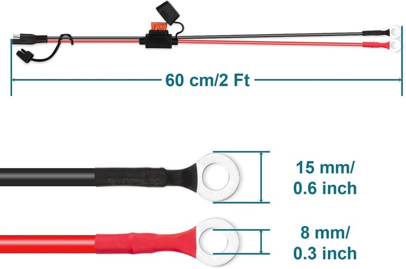SAE Extension Cable, Battery Tender Extension Cable for Motorcycle/Motorbike/... gallery