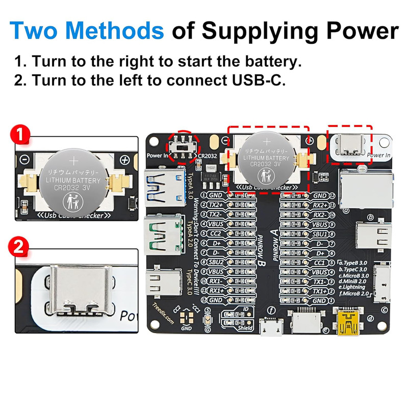 USB Cable Board USB Cable Checker Data Wire with Acrylic Case Charging Test Dat gallery