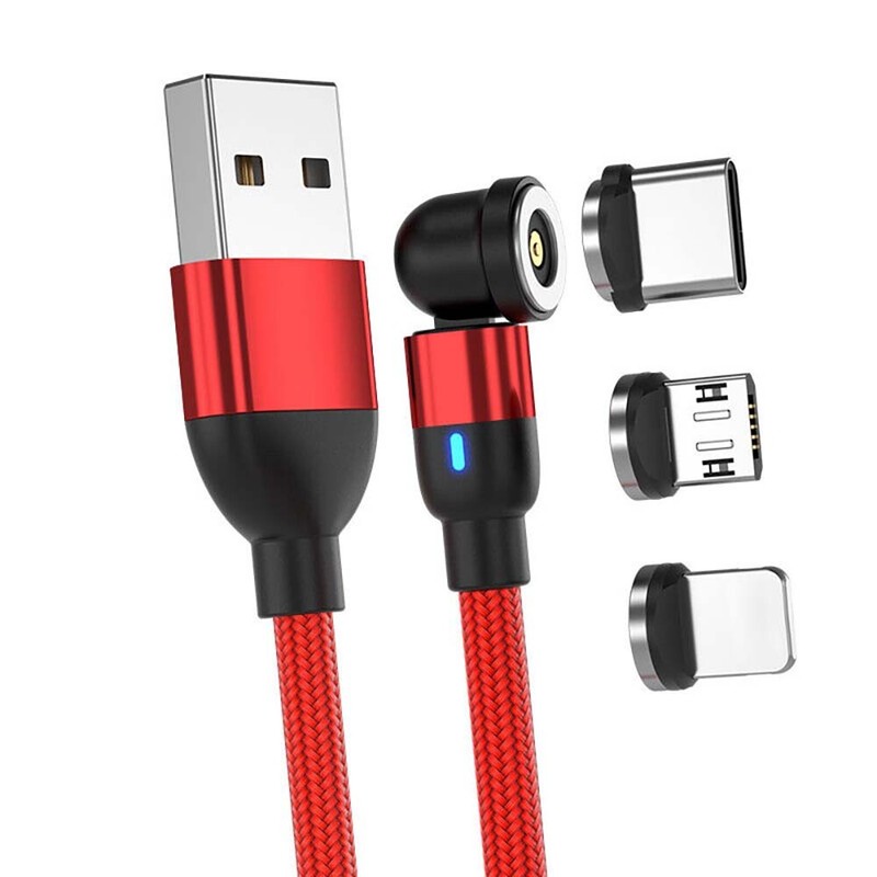 2m 360 Cable-Rotate Phone Charger - Made of Durable Nylon Braid - Fast gallery