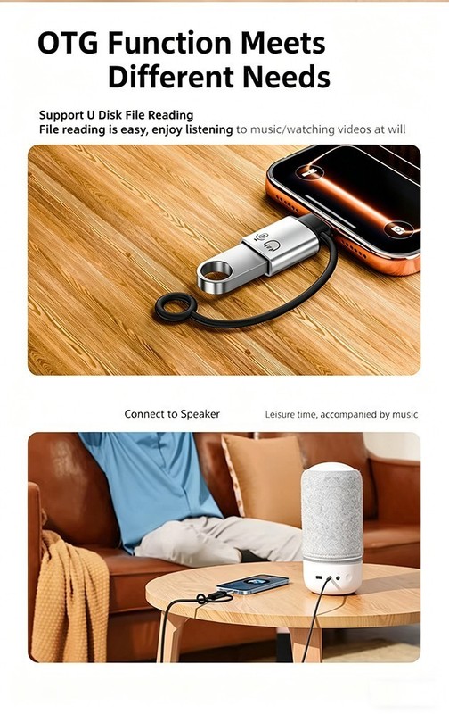 Portable USB Type C Female to iOS Male Adapter For iPhone 14/13/12/11/8 iPad gallery