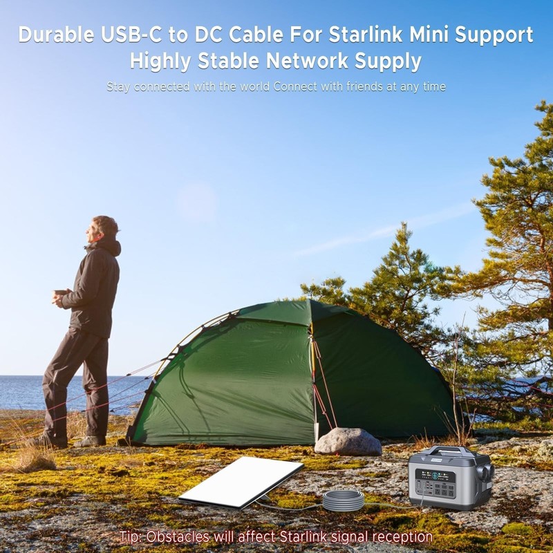 ELUTENG Starlink Mini Power Cable 5ft USB C to DC Waterproof Charger gallery