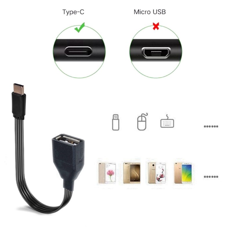Thin 1.5mm Right Angle/Straight Type C to USB Female OTG Data Transfer Cable gallery