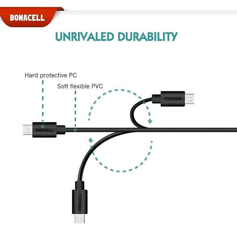 Lot of 6 Bonacell Micro USB Cable 3ft Premium Android Cable 2.0 A Male/Micro B17 gallery