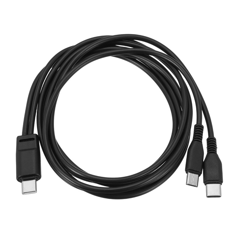 Multi USB Type C Male to Micro USB and USB Type C 2 in 1 Splitter 40” Black