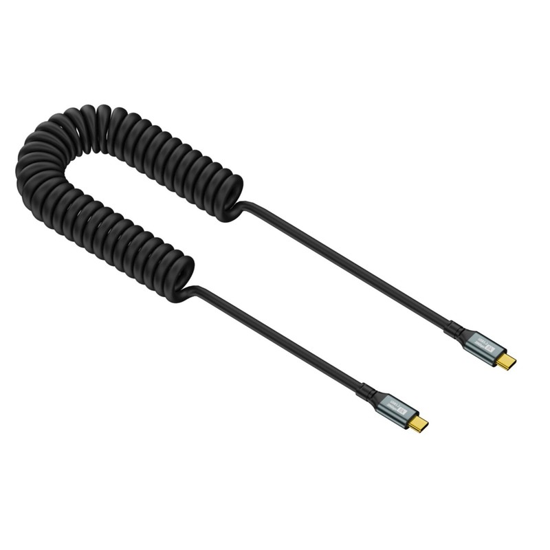 Type C TO USB C Fast Charging stretchable charger Cable 100W 20V 5A 8K 20Gbps