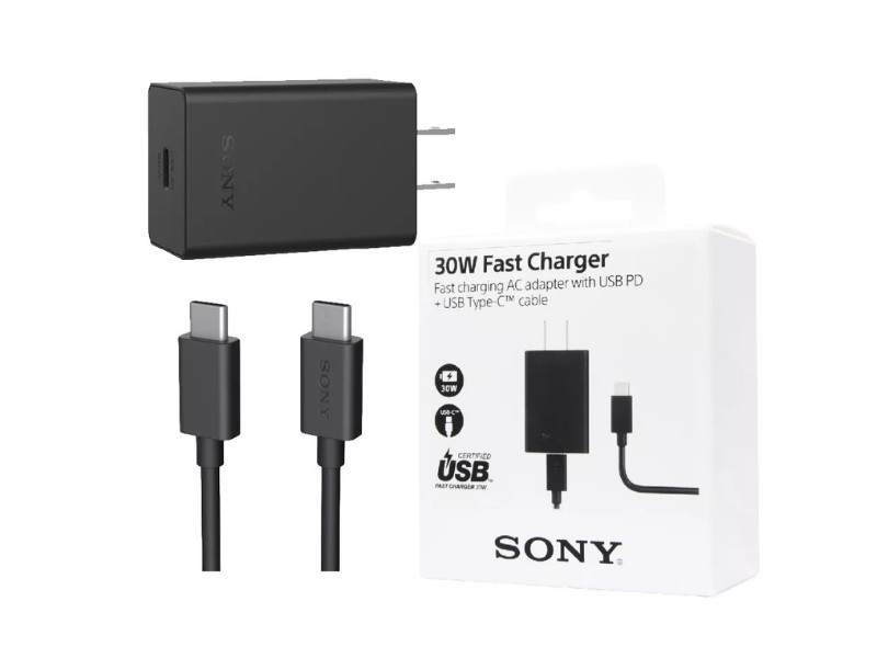 SONY Official Original Fast Charge Adapter with Dual Type-C Cable 30W (XQZ-UC1)